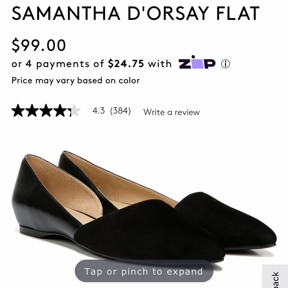 Naturalizer Black D'Orsay Flats